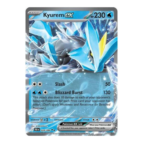 Kyurem ex (BLK) #028/086 Double Rare (Holofoil Near Mint) SV: Black Bolt Pokemon: 2025
