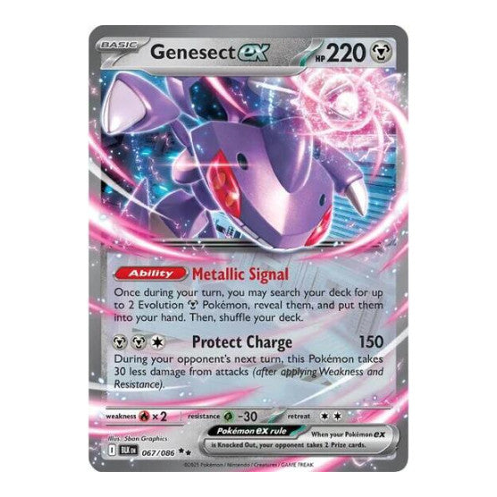Genesect ex (BLK) #067/086 Double Rare (Holofoil Near Mint) SV: Black Bolt Pokemon: 2025