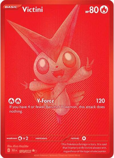 Victini - 171/086 (BLK) #171/086 Black White Rare (Holofoil Near Mint) SV: Black Bolt Pokemon: 2025