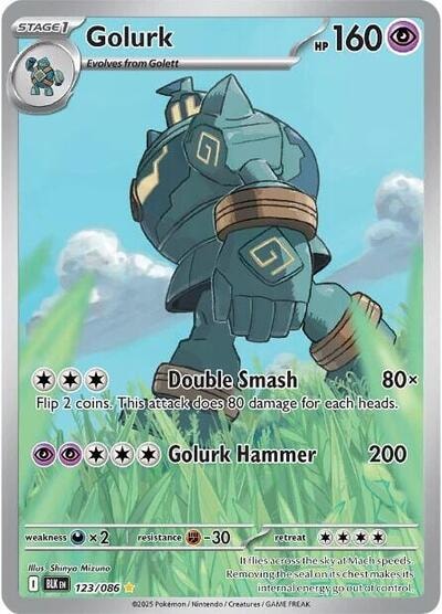 Golurk - 123/086 (BLK) #123/086 Illustration Rare (Holofoil Lightly Played) SV: Black Bolt Pokemon: 2025
