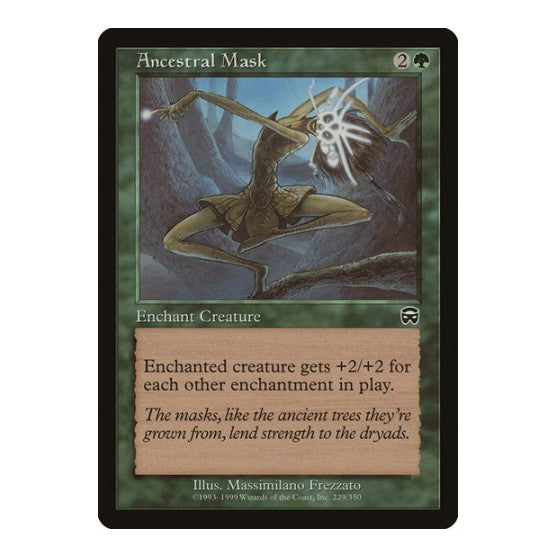 Ancestral Mask (MMQ) #229 Common (Heavily Played) Mercadian Masques Magic: The Gathering: 1999