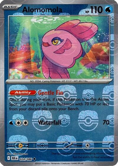Alomomola (Master Ball Pattern) (BLK) #024/086 Uncommon (Holofoil Near Mint) SV: Black Bolt Pokemon: 2025
