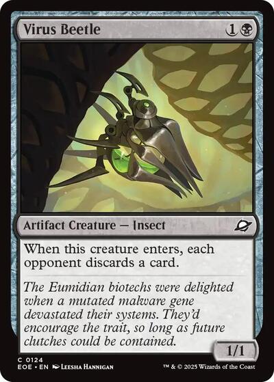 Virus Beetle (EOE) #124 Common (Lightly Played) Edge of Eternities Magic: The Gathering: 2025