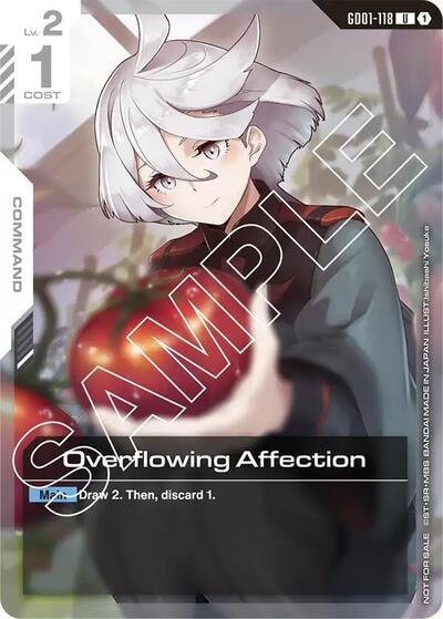 Overflowing Affection (Newtype Challenge 2025 Mission 1) (GCG-PR) #GD01-118 Uncommon (Holofoil Near Mint) Gundam Promotional Cards Gundam Card Game: 2025