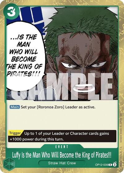 Luffy Is the Man Who Will Become the King of Pirates (OP12) #OP12-039 Rare (Foil Near Mint) Legacy of the Master One Piece Card Game: 2025