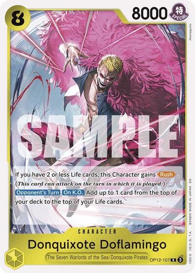 Donquixote Doflamingo (OP12) #OP12-107 Rare (Foil Lightly Played) Legacy of the Master One Piece Card Game: 2025