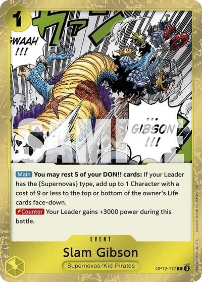 Slam Gibson (OP12) #OP12-117 Rare (Foil Lightly Played) Legacy of the Master One Piece Card Game: 2025