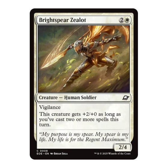 Brightspear Zealot (EOE) #8 Common Edge of Eternities Magic: The Gathering: 2025