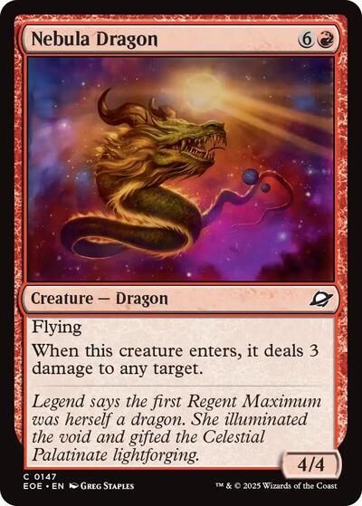 Nebula Dragon (EOE) #147 Common (Lightly Played) Edge of Eternities Magic: The Gathering: 2025