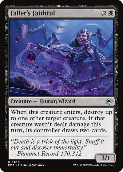 Fallers Faithful (EOE) #100 Uncommon (Lightly Played) Edge of Eternities Magic: The Gathering: 2025