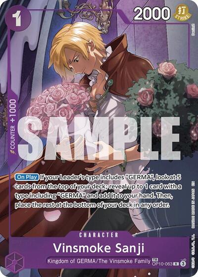 Vinsmoke Sanji TR (OP12) #OP10-063 TR (Foil Near Mint) Legacy of the Master One Piece Card Game: 2025