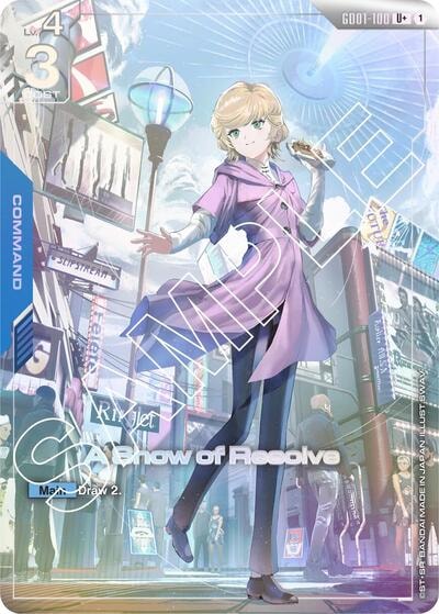 A Show of Resolve (U+) (GD01) #GD01-100 U+ (Holofoil Lightly Played) Newtype Rising Gundam Card Game: 2025