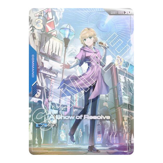 A Show of Resolve (U+) (GD01) #GD01-100 U+ (Holofoil Lightly Played) Newtype Rising Gundam Card Game: 2025
