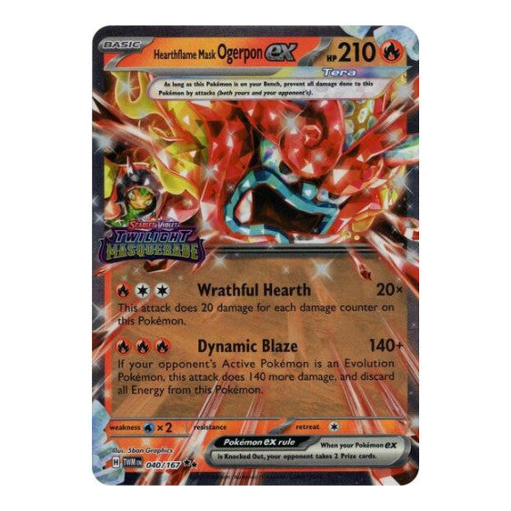 Hearthflame Mask Ogerpon ex Twilight Masquerade Stamp (MCAP) #040/167 Double Rare (Holofoil Near Mint) Miscellaneous Cards & Products Pokemon: 2026
