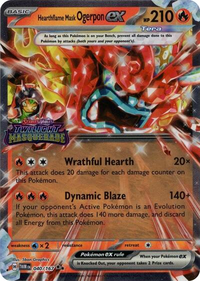 Hearthflame Mask Ogerpon ex Twilight Masquerade Stamp (MCAP) #040/167 Double Rare (Holofoil Near Mint) Miscellaneous Cards & Products Pokemon: 2026