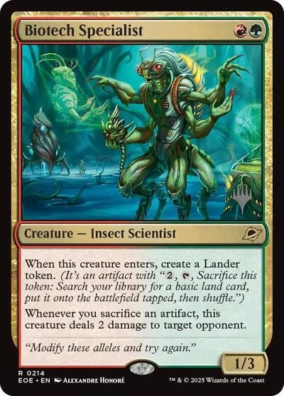 Biotech Specialist (PPEOE) #214 Rare (Lightly Played) Promo Pack: Edge of Eternities Magic: The Gathering: 2025
