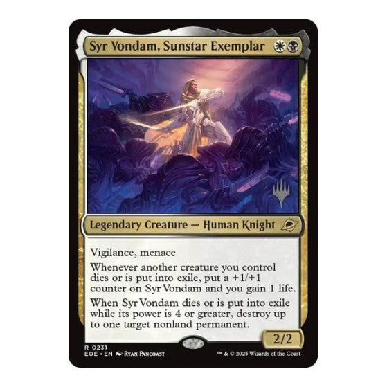 Syr Vondam, Sunstar Exemplar (PPEOE) #231 Rare (Lightly Played) Promo Pack: Edge of Eternities Magic: The Gathering: 2025