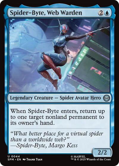 Spider-Byte, Web Warden (SPM) #44 Uncommon (Lightly Played) Marvel's Spider-Man Magic: The Gathering: 2025