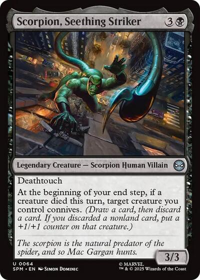 Scorpion, Seething Striker (SPM) #64 Uncommon (Lightly Played) Marvel's Spider-Man Magic: The Gathering: 2025