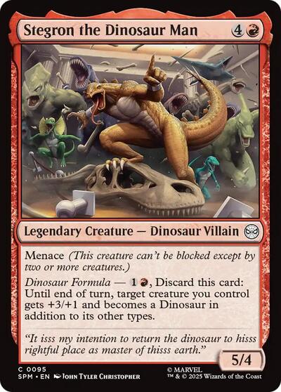 Stegron the Dinosaur Man (SPM) #95 Common (Lightly Played) Marvel's Spider-Man Magic: The Gathering: 2025