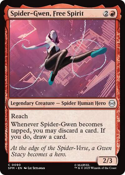Spider-Gwen, Free Spirit (SPM) #90 Common (Lightly Played) Marvel's Spider-Man Magic: The Gathering: 2025