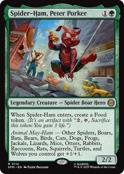 Spider-Ham, Peter Porker (SPM) #114 Rare (Lightly Played) Marvel's Spider-Man Magic: The Gathering: 2025