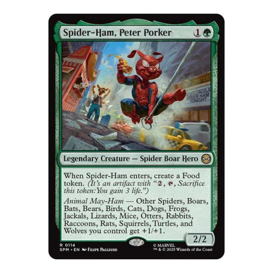 Spider-Ham, Peter Porker (SPM) #114 Rare (Lightly Played) Marvel's Spider-Man Magic: The Gathering: 2025