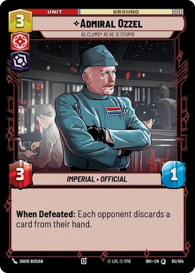 Admiral Ozzel As Clumsy as He Is Stupid 85 104 (IBH) #85/104 Special (Near Mint) Intro Battle: Hoth Star Wars: Unlimited: 2025