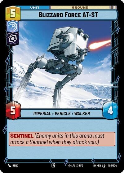 Blizzard Force AT ST 103 104 (IBH) #103/104 Special (Near Mint) Intro Battle: Hoth Star Wars: Unlimited: 2025