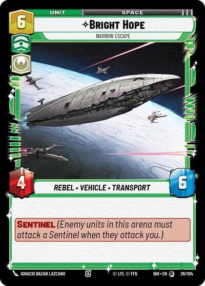 Bright Hope Narrow Escape 26 104 (IBH) #26/104 Special (Near Mint) Intro Battle: Hoth Star Wars: Unlimited: 2025