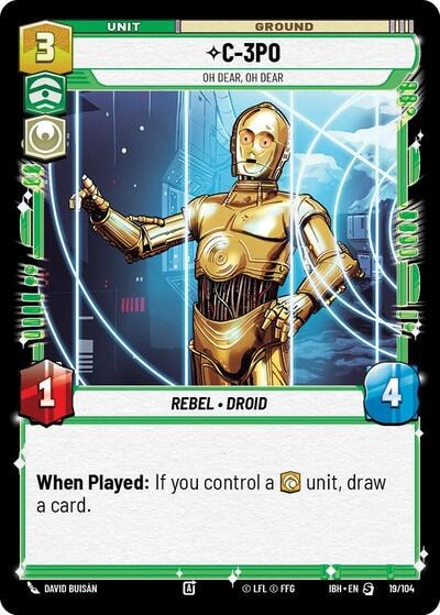 C 3PO Oh Dear Oh Dear (IBH) #19/104 Special (Near Mint) Intro Battle: Hoth Star Wars: Unlimited: 2025