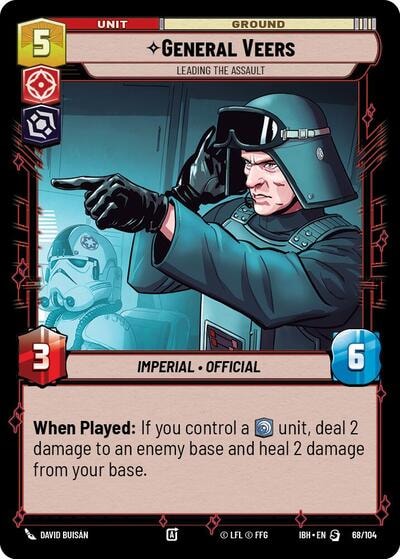 General Veers Leading the Assault (IBH) #68/104 Special (Near Mint) Intro Battle: Hoth Star Wars: Unlimited: 2025