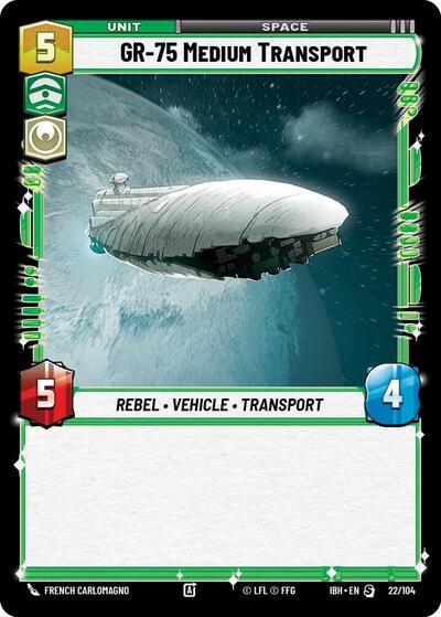 GR 75 Medium Transport (IBH) #22/104 Special (Near Mint) Intro Battle: Hoth Star Wars: Unlimited: 2025