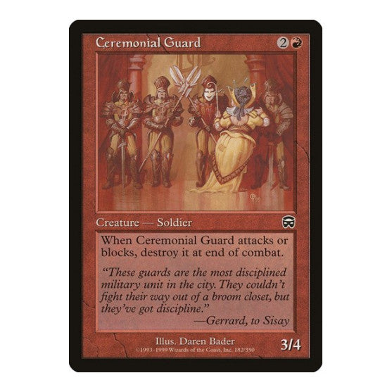 Ceremonial Guard (MMQ) #182 Common (Lightly Played) Mercadian Masques Magic: The Gathering: 1999