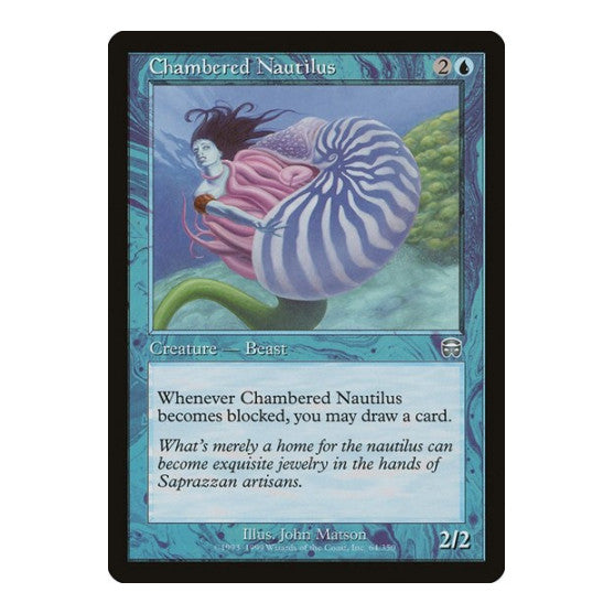 Chambered Nautilus (MMQ) #64 Uncommon (Damaged) Mercadian Masques Magic: The Gathering: 1999