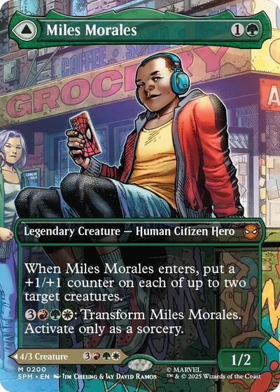 Miles Morales (0200) (Borderless) (SPM) #200 Mythic Rare (Near Mint) Marvel's Spider-Man Magic: The Gathering: 2025