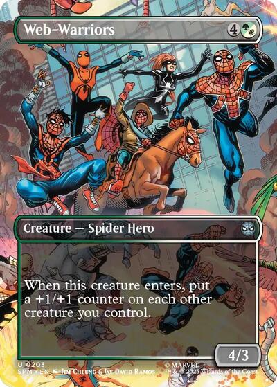 Web-Warriors (Borderless) (SPM) #203 Uncommon (Lightly Played) Marvel's Spider-Man Magic: The Gathering: 2025