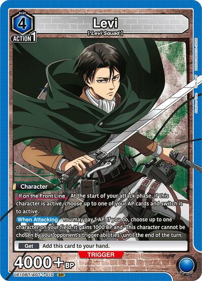 Levi 010 (UE10BT) #UE10BT/AOT-1-010 Super Rare (Foil Near Mint) UE10BT: Attack on Titan Union Arena: 2025