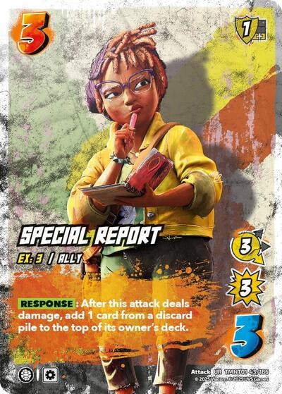 Special Report (TMNT) #TMNT01 43/186 Ultra Rare (Foil Near Mint) Teenage Mutant Ninja Turtles UniVersus: 2025