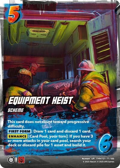 Equipment Heist (TMNT) #TMNT01 77/186 Ultra Rare (Foil Near Mint) Teenage Mutant Ninja Turtles UniVersus: 2025