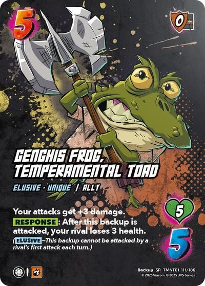 Genghis Frog, Temperamental Toad (TMNT) #TMNT01 111/186 Secret Rare (Foil Near Mint) Teenage Mutant Ninja Turtles UniVersus: 2025