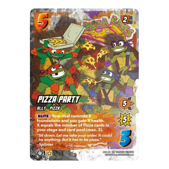 Pizza Party (TMNT) #TMNT01 123/186 Ultra Rare (Foil Near Mint) Teenage Mutant Ninja Turtles UniVersus: 2025