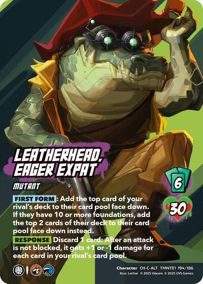 Leatherhead, Eager Expat (Alternate Art) (TMNT) #TMNT01 194/186 CH-C-ALT (Foil Near Mint) Teenage Mutant Ninja Turtles UniVersus: 2025