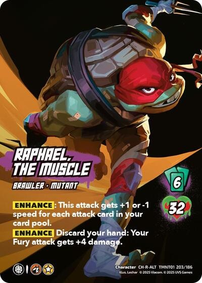 Raphael, the Muscle (Alternate Art) (203) (TMNT) #TMNT01 203/186 CH-C-ALT (Foil Near Mint) Teenage Mutant Ninja Turtles UniVersus: 2025