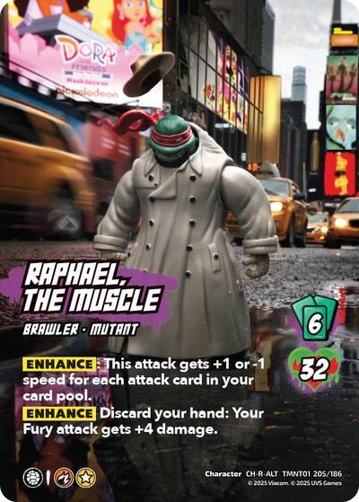 Raphael, the Muscle (Alternate Art) (205) (TMNT) #TMNT01 205/186 CH-C-ALT (Foil Near Mint) Teenage Mutant Ninja Turtles UniVersus: 2025