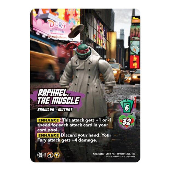 Raphael, the Muscle (Alternate Art) (205) (TMNT) #TMNT01 205/186 CH-C-ALT (Foil Near Mint) Teenage Mutant Ninja Turtles UniVersus: 2025
