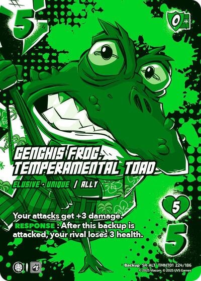 Genghis Frog, Temperamental Toad (Alternate Art) (TMNT) #TMNT01 224/186 SR-ALT (Foil Near Mint) Teenage Mutant Ninja Turtles UniVersus: 2025