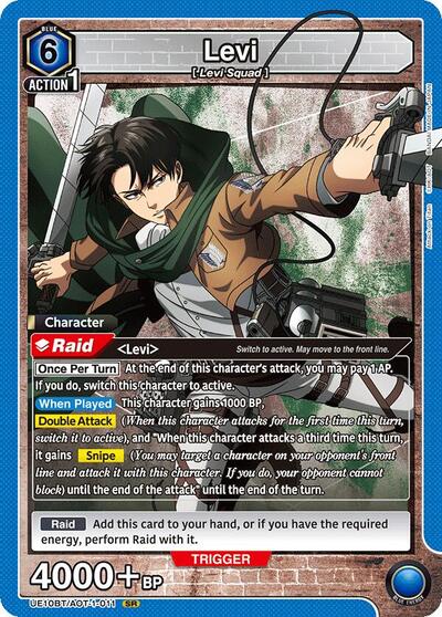 Levi 011 (UE10BT) #UE10BT/AOT-1-011 Super Rare (Foil Near Mint) UE10BT: Attack on Titan Union Arena: 2025