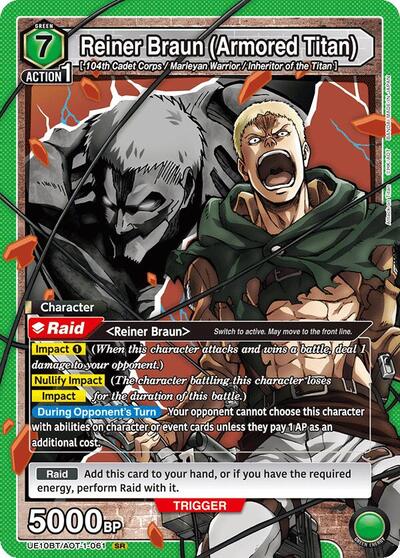 Reiner Braun Armored Titan (UE10BT) #UE10BT/AOT-1-061 Super Rare (Foil Near Mint) UE10BT: Attack on Titan Union Arena: 2025