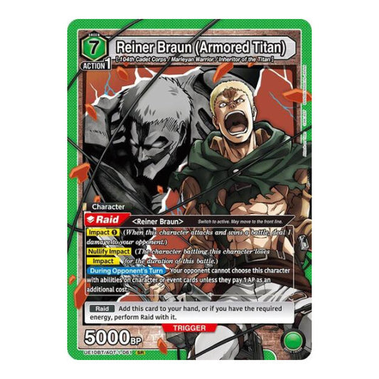 Reiner Braun (Armored Titan) (UE10BT) #UE10BT/AOT-1-061 Secret Rare (Foil Near Mint) UE10BT: Attack on Titan Union Arena: 2025